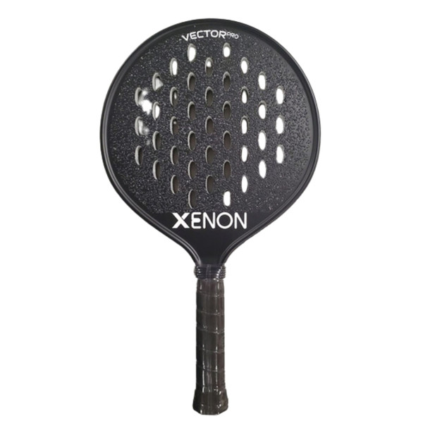 Vector Pro Spin Max Version 2 Platform Tennis Paddle by Xenon Paddle, Oversize Head, Even Balance Point, Medium Firmness Foam Core, Power and Control, 4.25” Grip, Black/Black