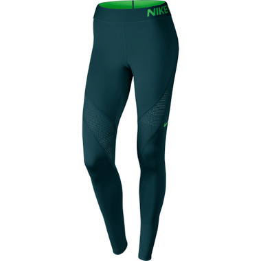Nike Pro Women's Tight (MIDNIGHT TURQ/LT GREEN SPARK, X-Small)
