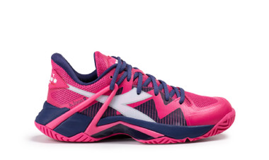 Diadora Women's B.Icon 2 All Ground Tennis Shoe (Pink Yarrow/White/Blueprint)
