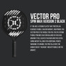 Vector Pro Spin Max Version 2 Platform Tennis Paddle by Xenon Paddle, Oversize Head, Even Balance Point, Medium Firmness Foam Core, Power and Control, 4.25” Grip, Black/Black