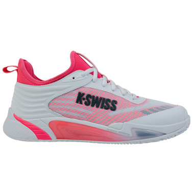 K-Swiss Men's Hypercourt Pinnacle Tennis Shoe (White/Neon Blaze/Stargazer)
