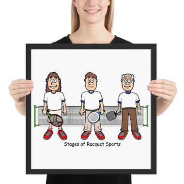 "Stages of Racquet Sports - Male" Framed poster
