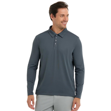 BloqUV Men's UPF 50+ Sun Protection Collared Long Sleeve Active Top