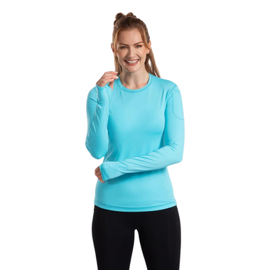BloqUV Women's UPF 50+ Sun Protection 24/7 Athletic Top (Light Turquoise, Large)