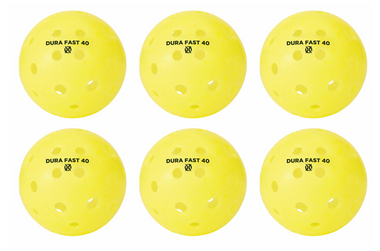 Dura Fast 40 Pickleballs | Outdoor pickleball balls | Yellow| Pack of 6 | USAPA Approved and Sanctioned for Tournament Play, Professional Perfomance