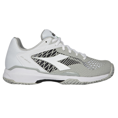 Diadora Women's Speed Competition 7+ All Ground Tennis Shoe (White/Black/Silver)