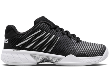 K-Swiss Women's Hypercourt Express 2 Tennis Shoe (Black/White/Silver)
