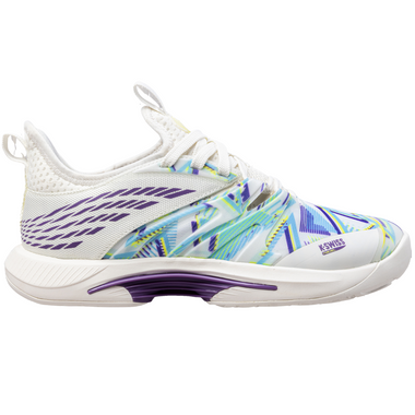 K-Swiss Women's SpeedTrac Padel Shoe (Snow White/Purple Heart/Evening Primrose) 